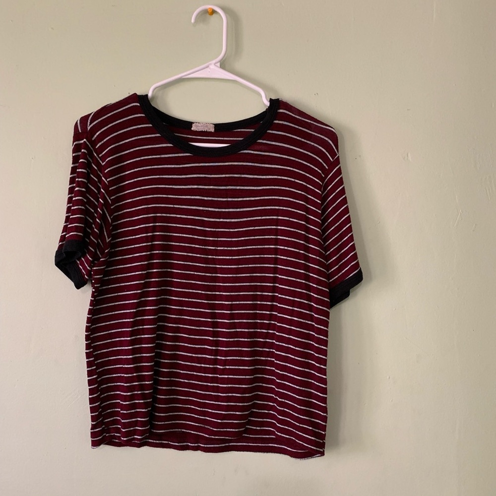Burgundy Striped Shirt